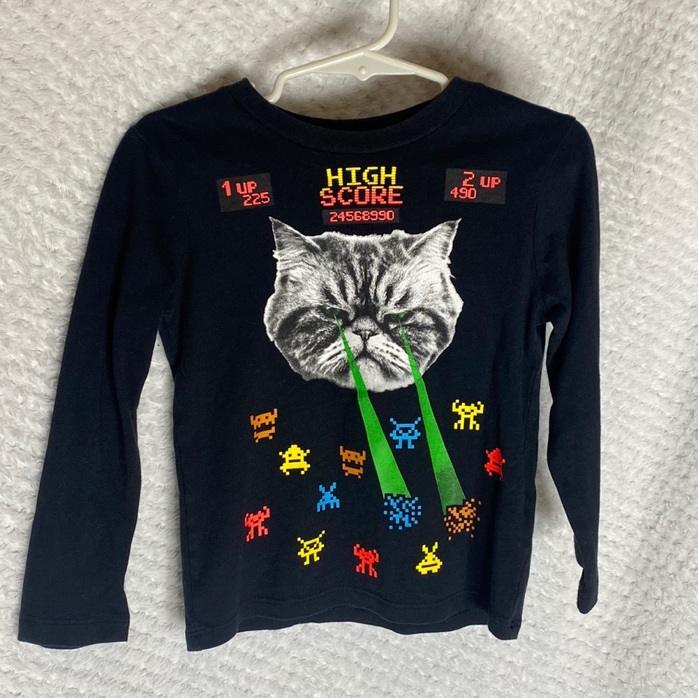 Spotted zebra video game cat t shirt